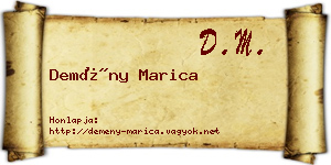 Demény Marica névjegykártya